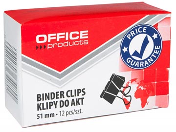 Office Products foldbackclip zwart 51 mm metaal 12 stuks