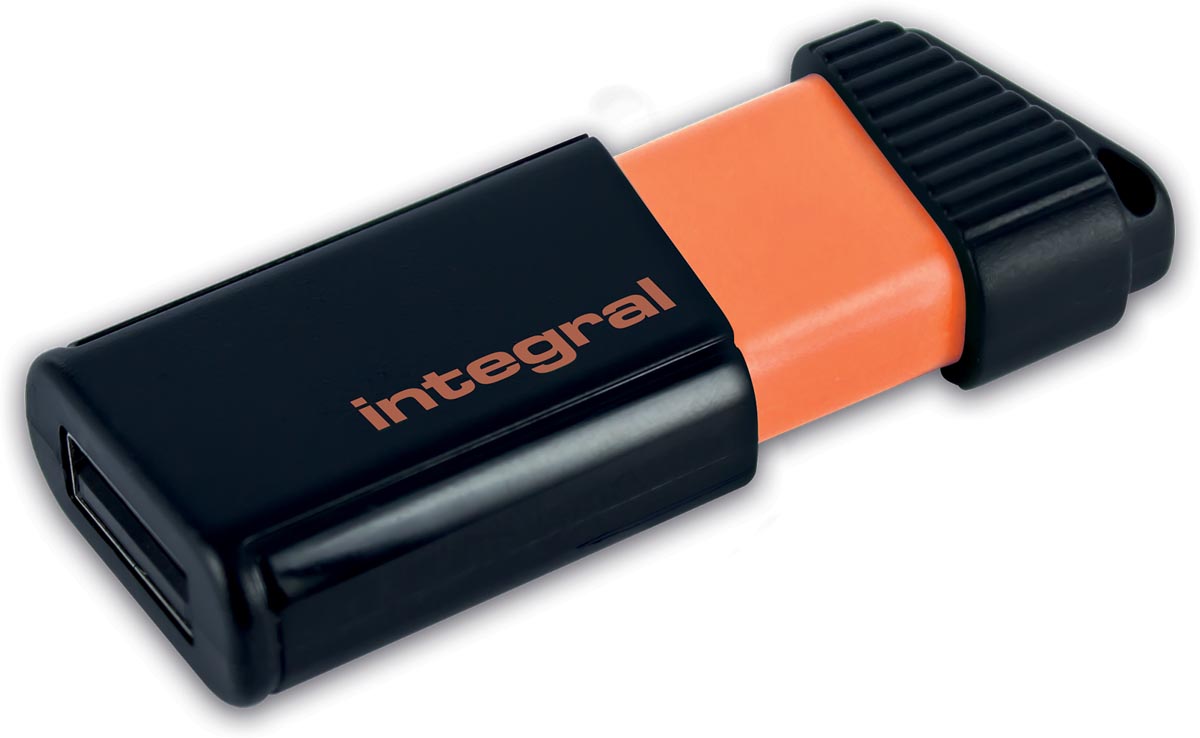 Integral Pulse USB 2.0 stick 32 GB zwart/oranje