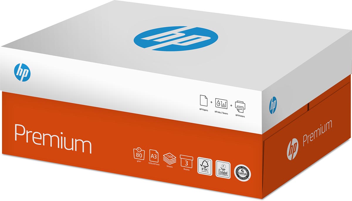 HP Premium printpapier A3 formaat wit 80 g/m² pak van 500 vel