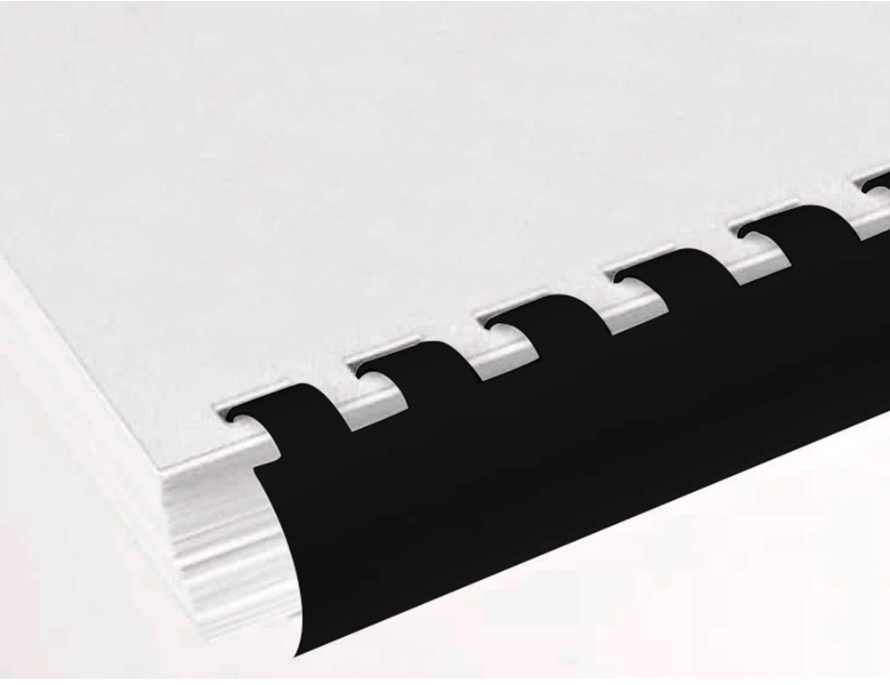 Q-CONNECT bindrug 14mm 21 rings 100 stuks zwart