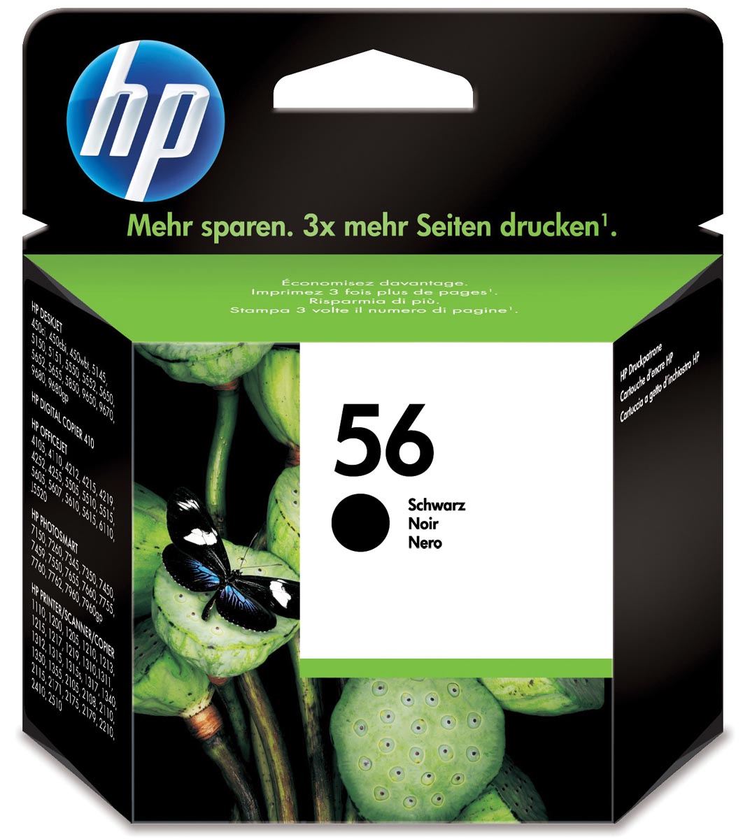 HP inktcartridge 56 zwart OEM C6656AE 520 pagina's