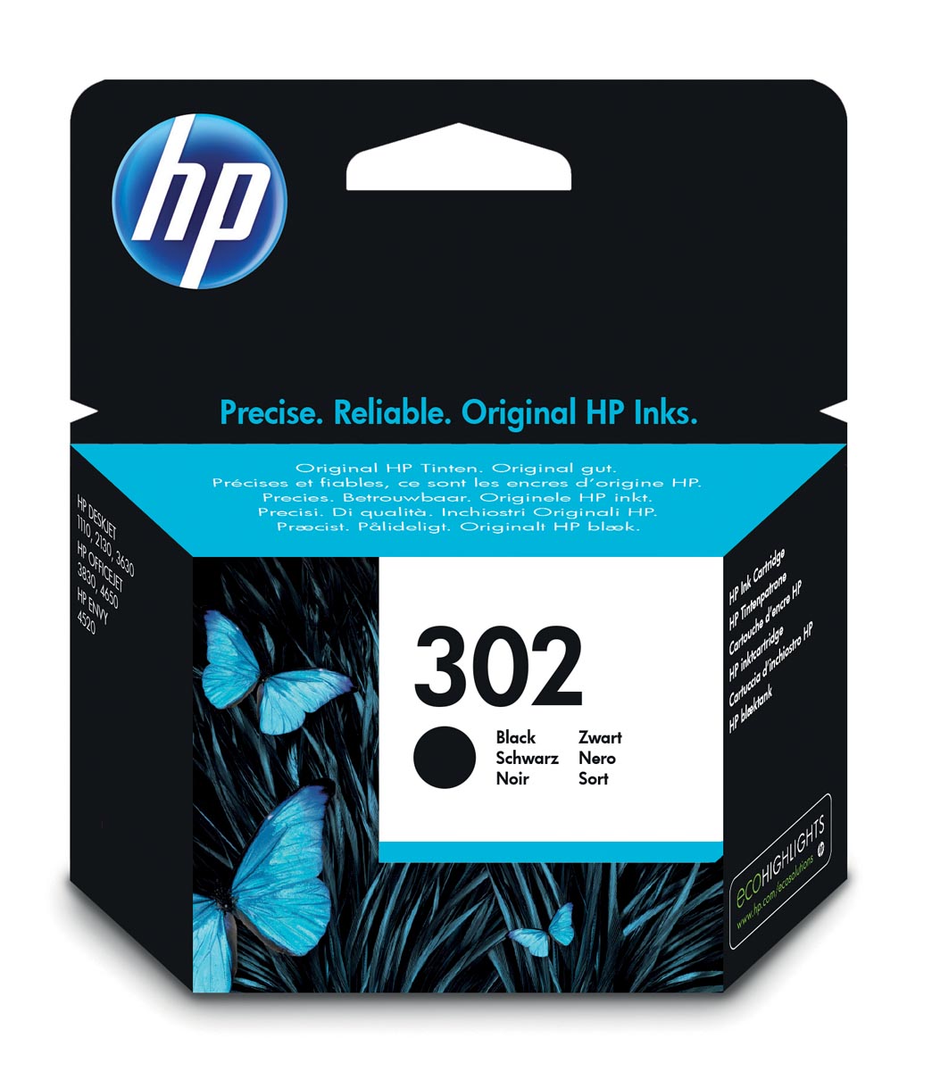 HP inktcartridge 302 zwart OEM F6U66AE 190 pagina's