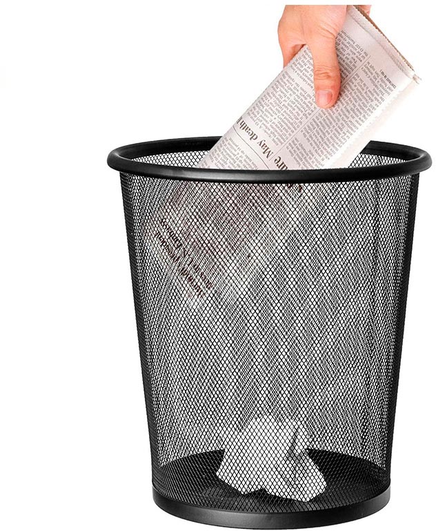 Q-CONNECT papiermand metaal zwart 19 liter 34,5x29,5 cm
