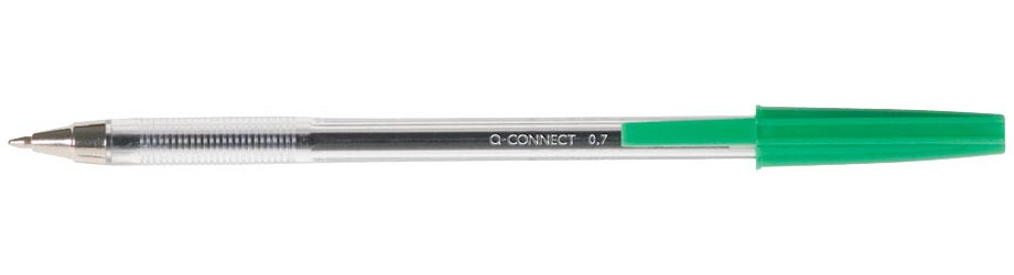 Q-CONNECT balpen groen 0,7 mm medium punt met dop doos van 50 stuks