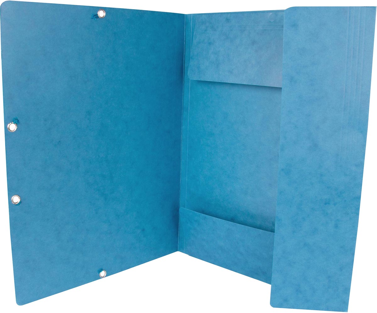 Q-CONNECT elastomap A4 blauw manilla karton 3 kleppen en elastieken 200 vel