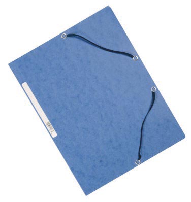 Q-CONNECT elastomap A4 blauw manilla karton 3 kleppen en elastieken 200 vel