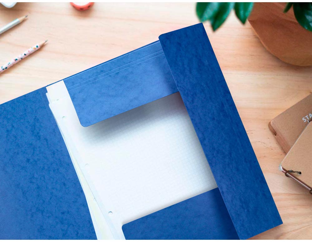 Q-CONNECT elastomap A4 blauw manilla karton 3 kleppen en elastieken 200 vel