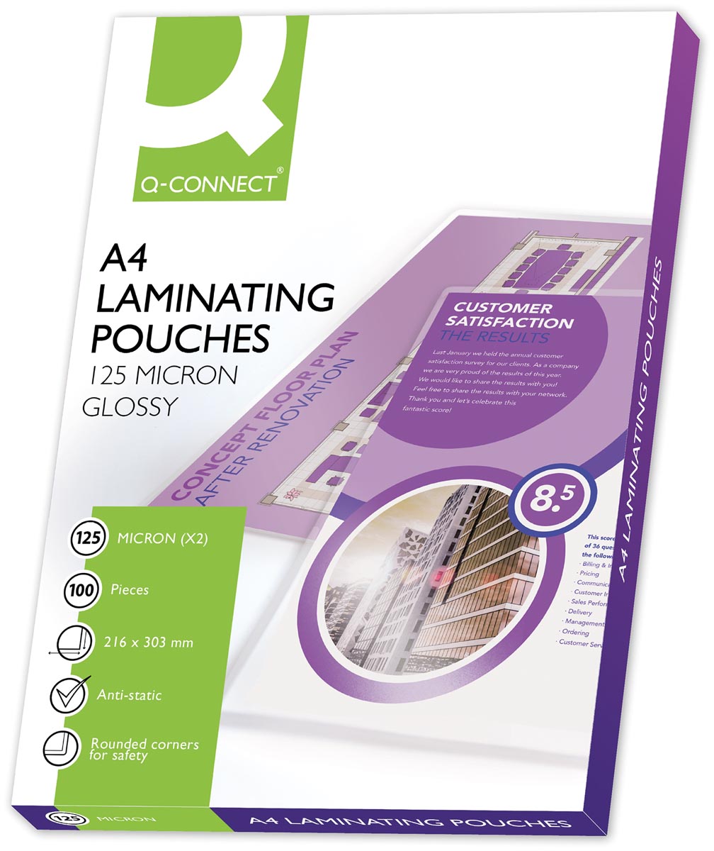 Q-CONNECT lamineeretui A4 250 micron polyester 100 stuks