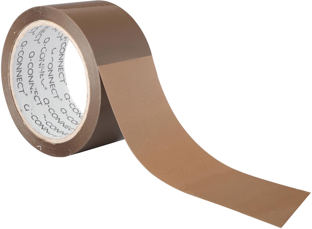 Q-CONNECT verpakkingstape polypropyleen bruin 50 mm x 66 m 6 rollen